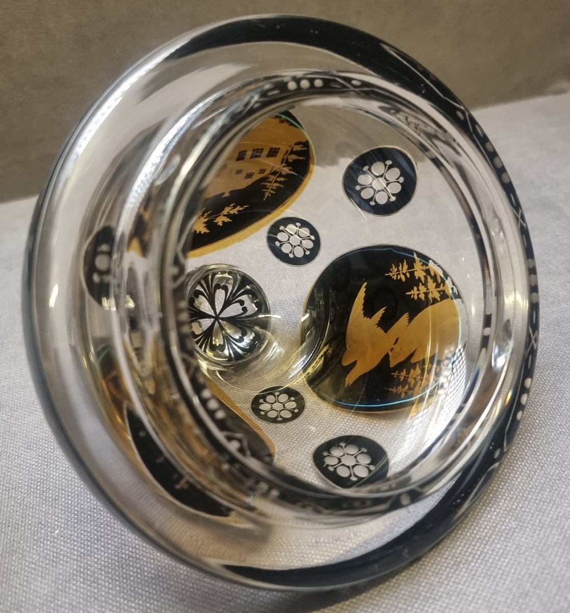 Vase en verre gravé de Bohême – fin du XIXe siècle-photo-2