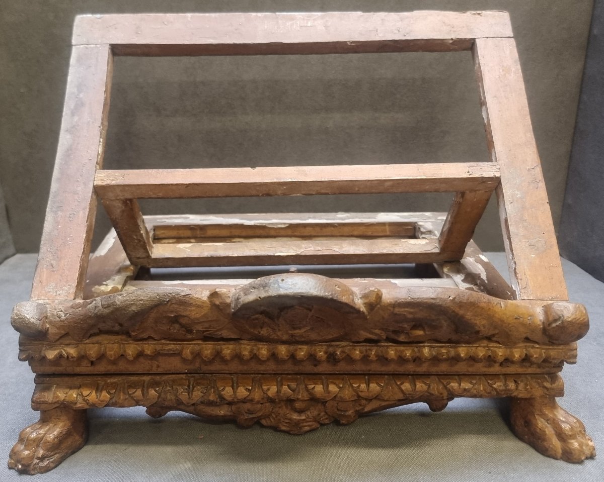 LECTEUR EN BOIS SCULPTÉ ET LAQUÉ - ITALIE DU SUD - DÉBUT DU XVIIIe SIÈCLE-photo-2