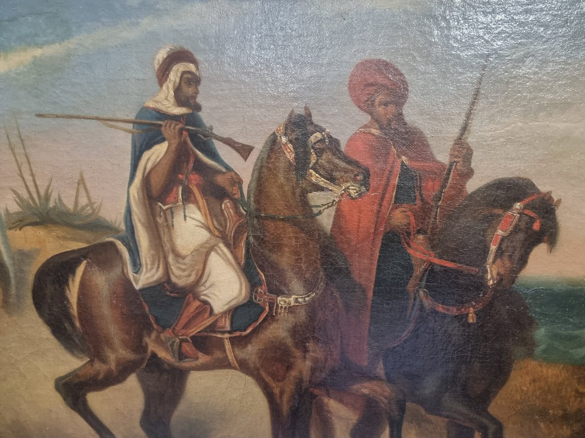 Orientalist Painting - Oil On Canvas - Signed: G. Levillain 1844-photo-2