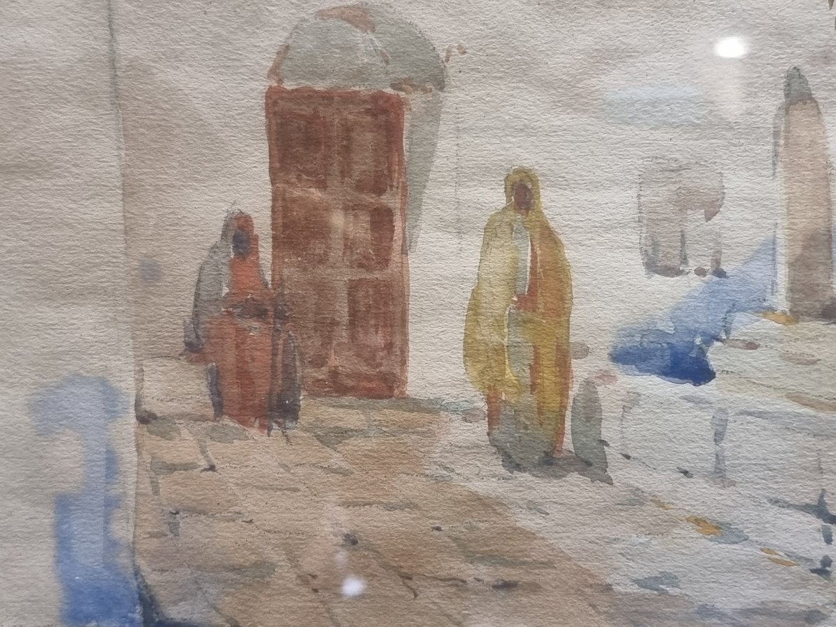 Aquarelle orientaliste - Signée TIBERIAS, 22 mars 1929-photo-4