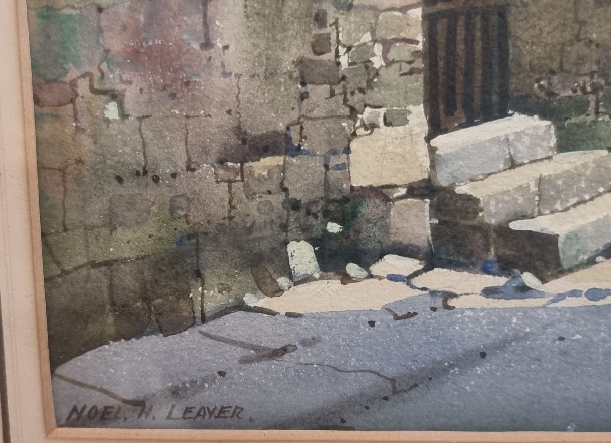 Watercolor Painting - Orientalist - Signed: Noel Harry Leaver (1889–1951) - First Half Of The 20th Century-photo-3
