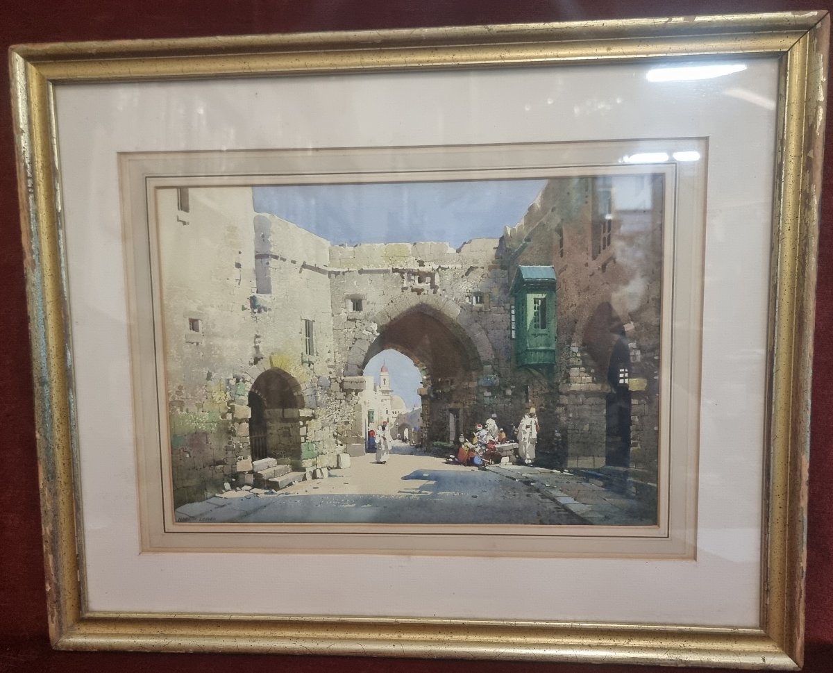 Watercolor Painting - Orientalist - Signed: Noel Harry Leaver (1889–1951) - First Half Of The 20th Century