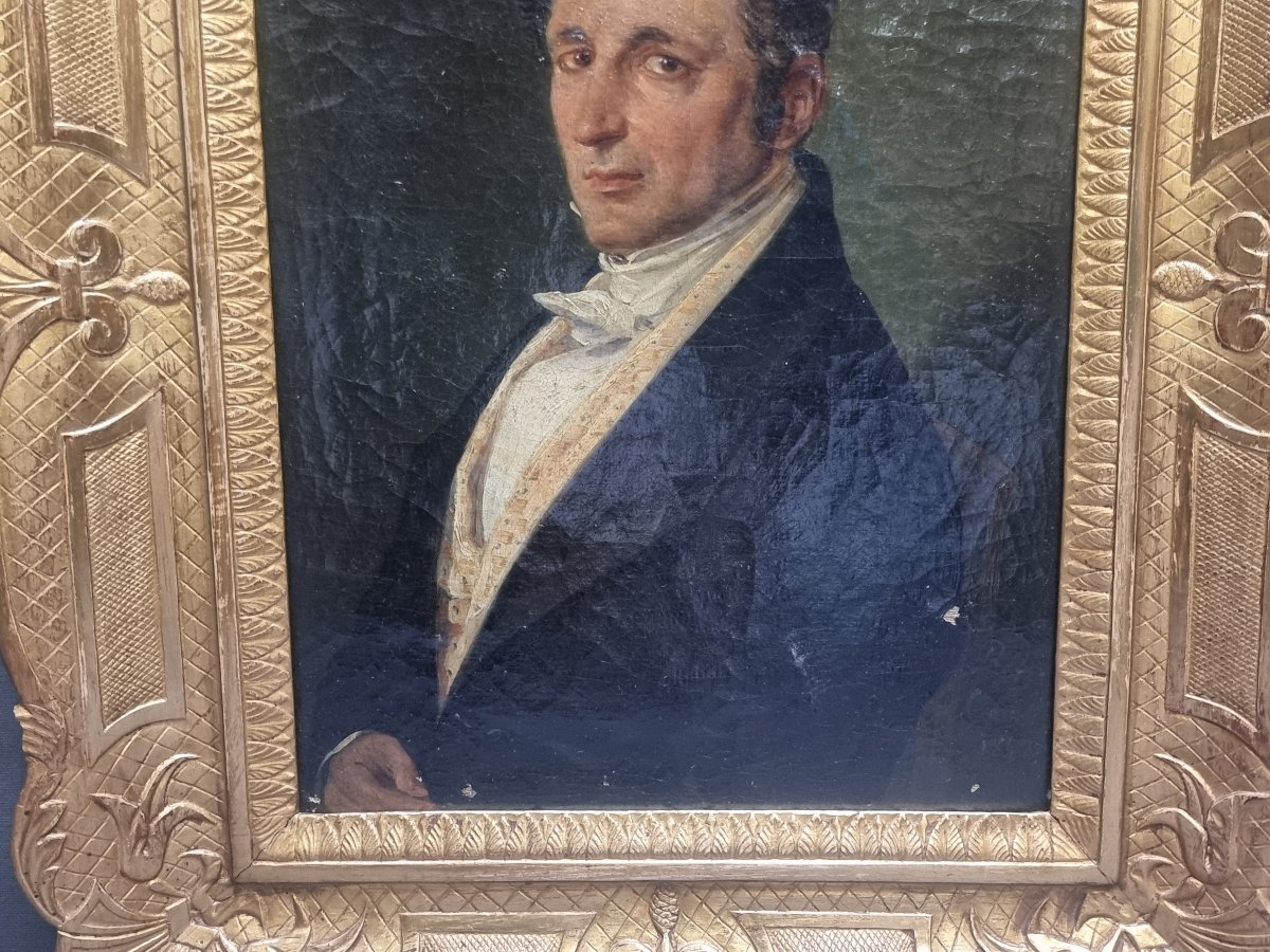 Portrait Of A Gentleman - Oil On Canvas - Signed By Raffaele Carelli (1795–1864)-photo-1