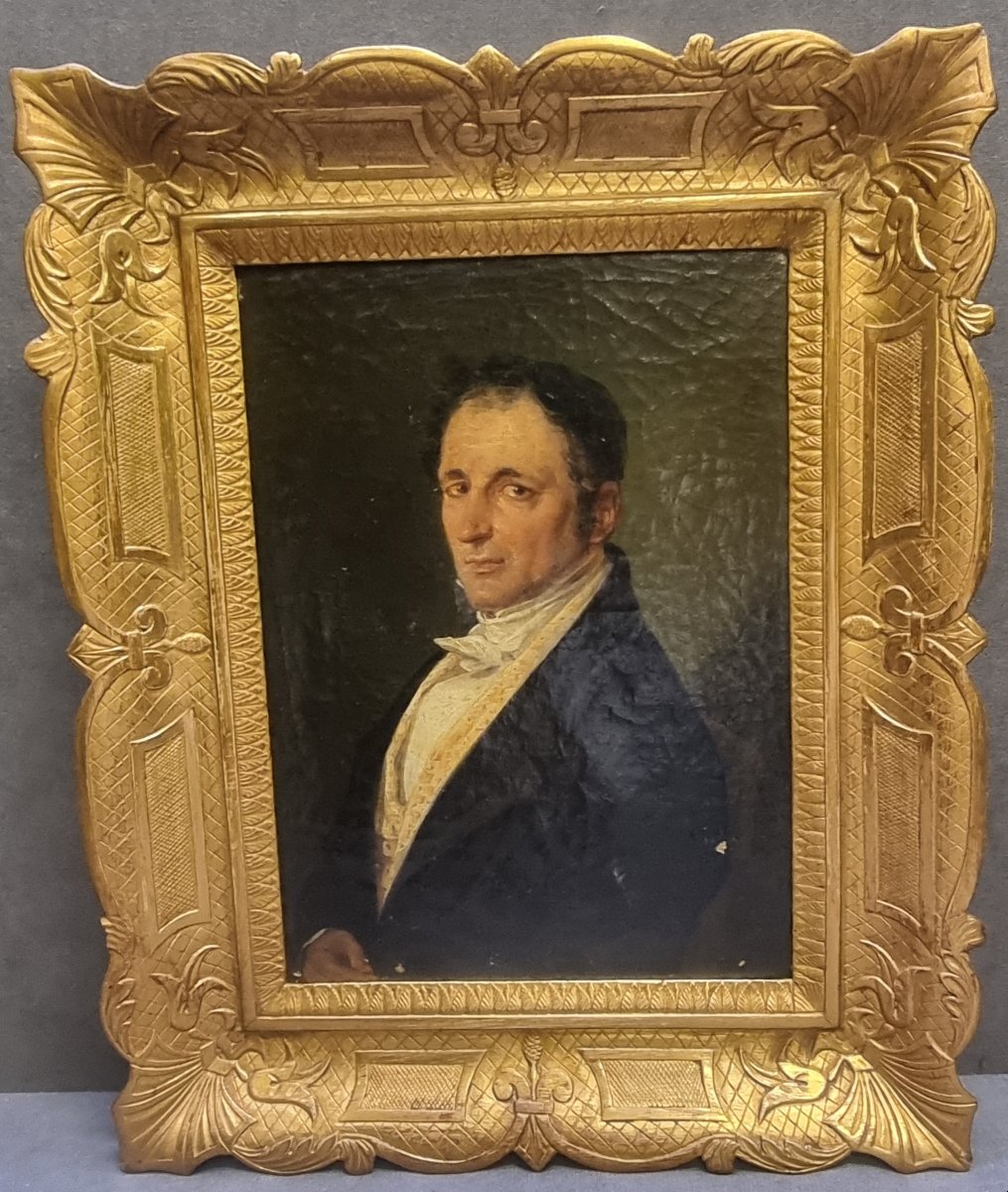 Portrait Of A Gentleman - Oil On Canvas - Signed By Raffaele Carelli (1795–1864)