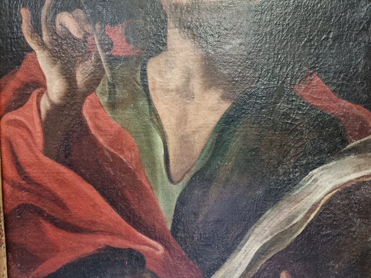 Oil Painting On Canvas - Saint John The Evangelist - With A Contemporary Frame By Salvador Rosa - 17th Century-photo-3
