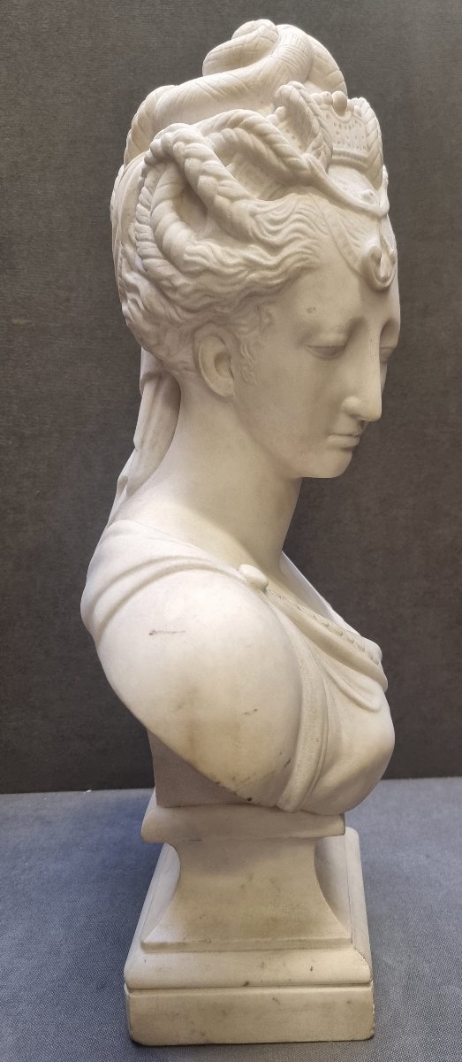 SCULPTURE EN MARBRE - BUSTE DE DIANE DE POITIER - XIXe SIÈCLE-photo-2