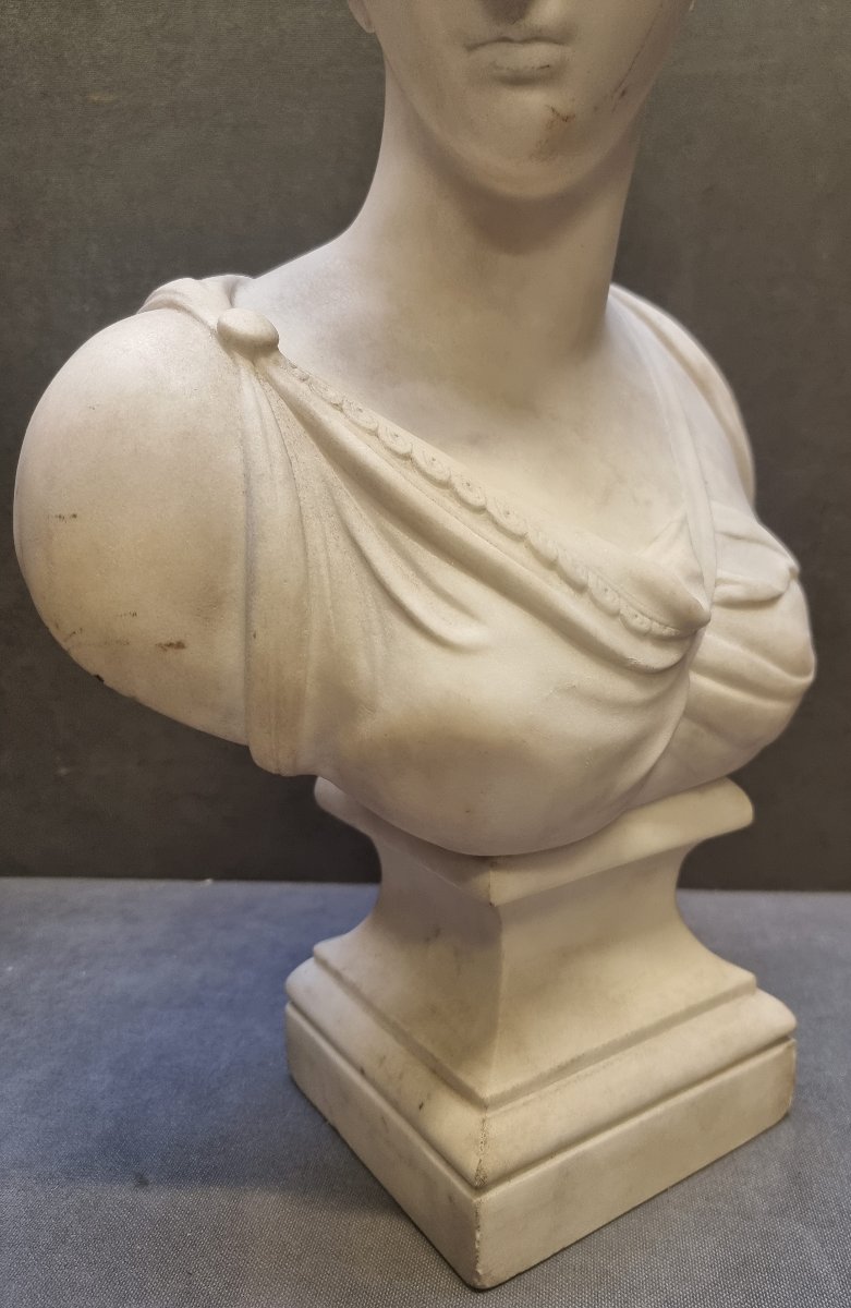 SCULPTURE EN MARBRE - BUSTE DE DIANE DE POITIER - XIXe SIÈCLE-photo-3