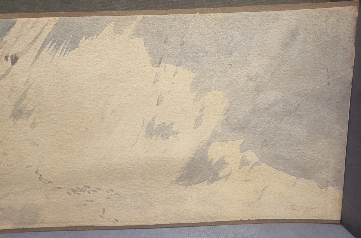 Watercolor Landscape Of Abruzzo - Enrico Coleman (1846–1911)-photo-4