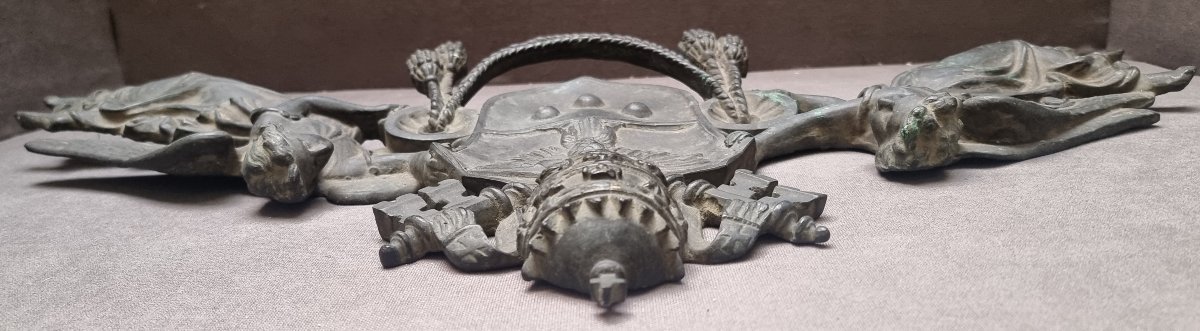 Bronze Coat Of Arms - Pope Pius IX - 19th Century-photo-2