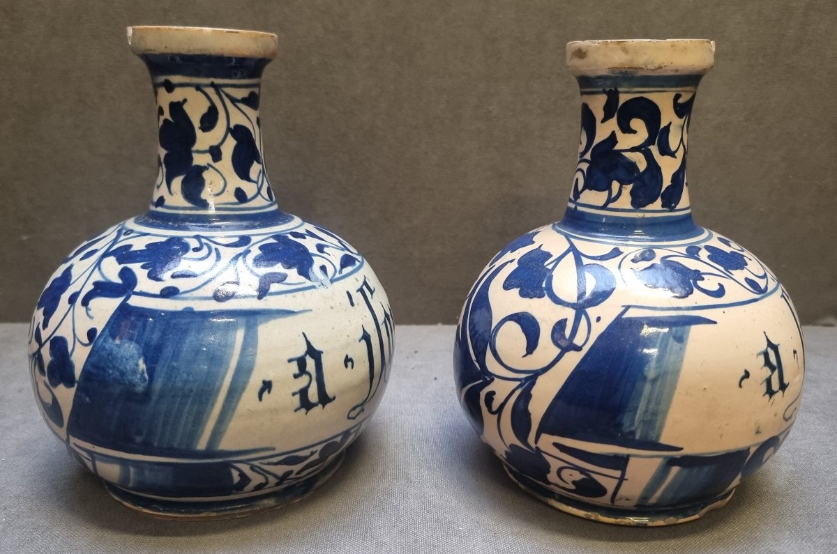 Pair Of Pharmacy Jars - Faenza, Mid-16th Century-photo-2