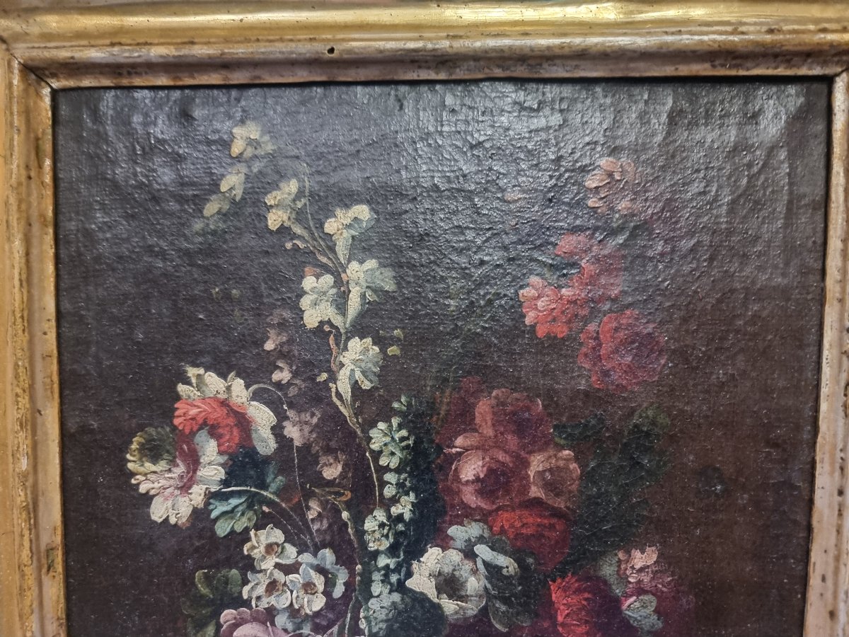 Nature morte - Huile sur toile - Début du XVIIIe siècle - cadre d'époque-photo-2