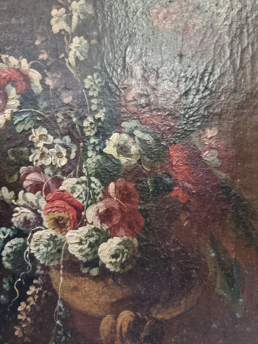 Nature morte - Huile sur toile - Début du XVIIIe siècle - cadre d'époque-photo-3