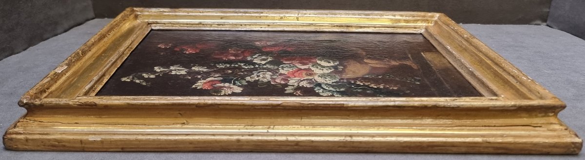 Nature morte - Huile sur toile - Début du XVIIIe siècle - cadre d'époque-photo-3