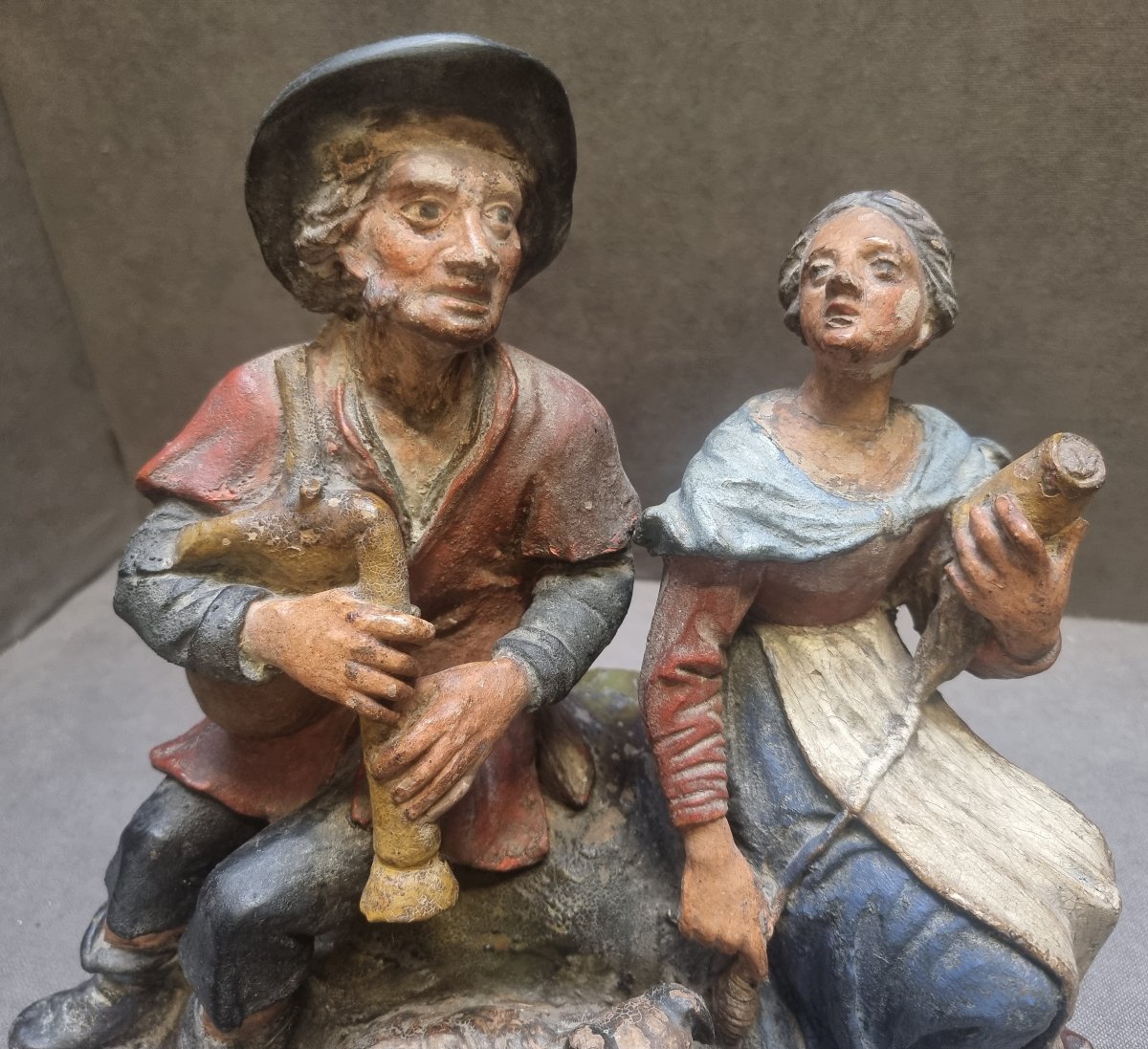 Terracotta Sculpture - Folkloric Scene - Central Italy - Mid-19th Century-photo-3