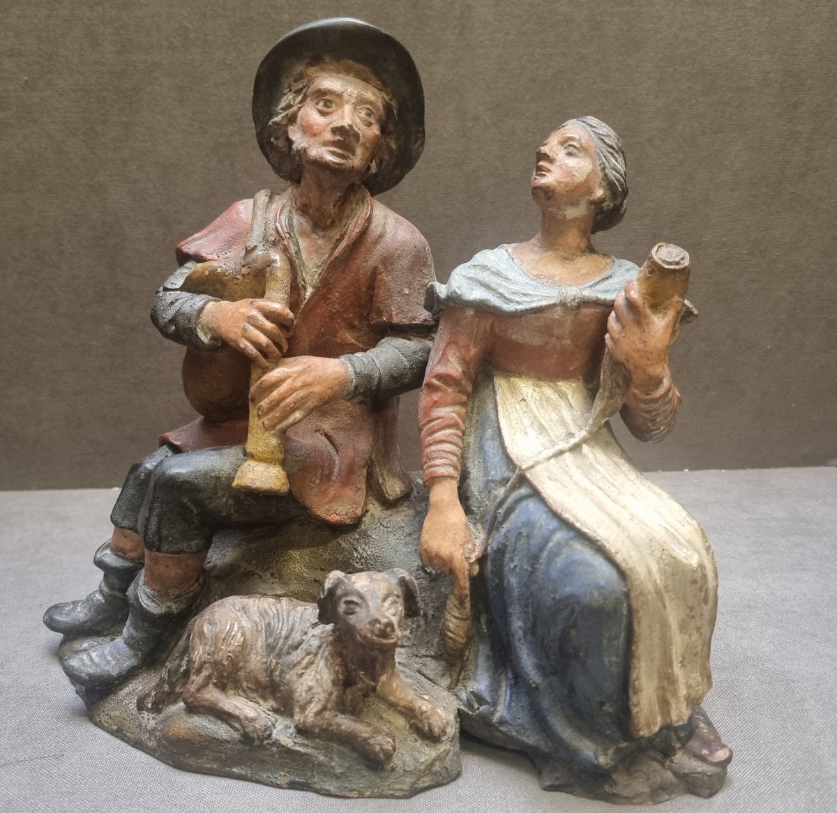Terracotta Sculpture - Folkloric Scene - Central Italy - Mid-19th Century