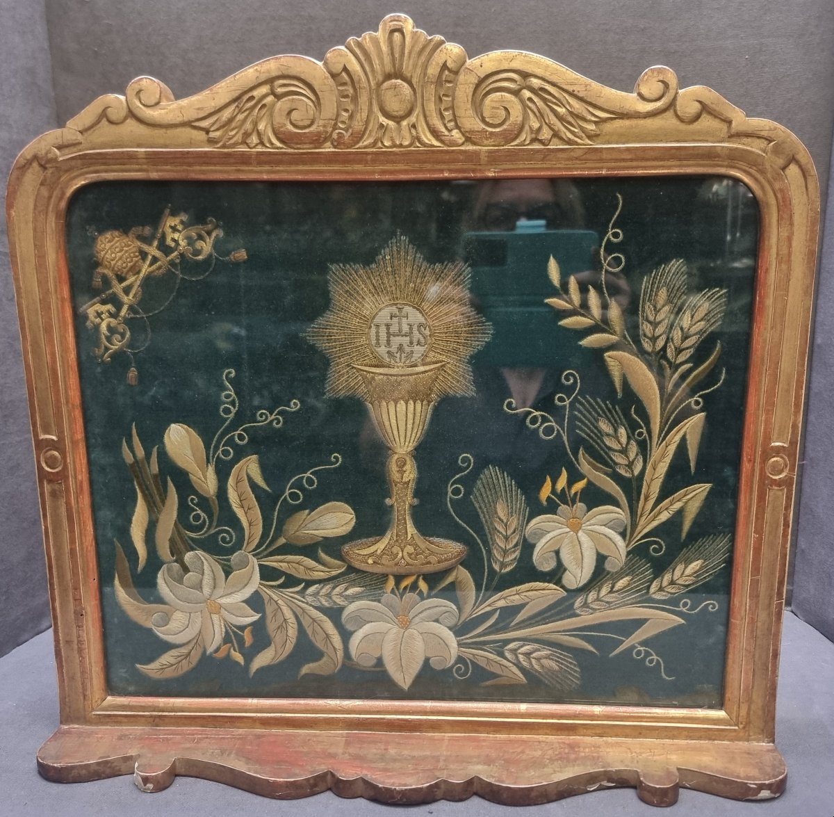Giltwood And Embroidered Lectern -  France, Mid-19th Century-photo-3