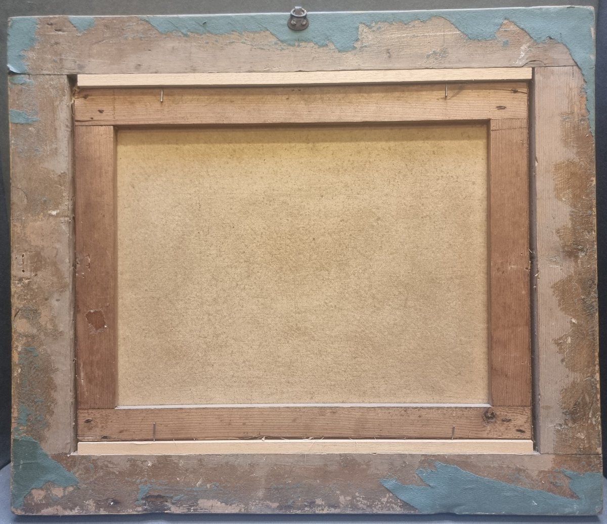Peinture à l'huile sur toile - Scène de genre - Naples, première moitié du XIXe siècle-photo-1