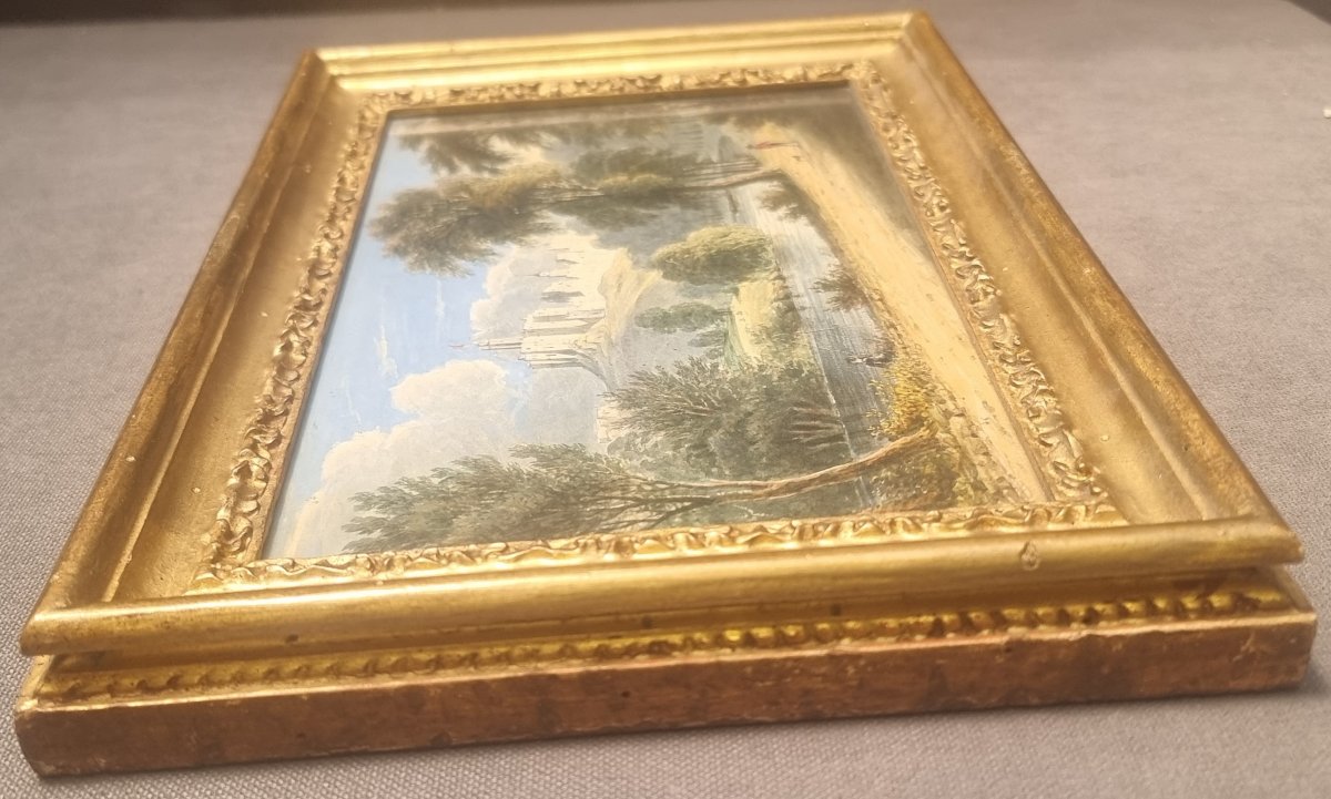 Watercolor Painting - Landscape - Central Italy - 19th Century-photo-1