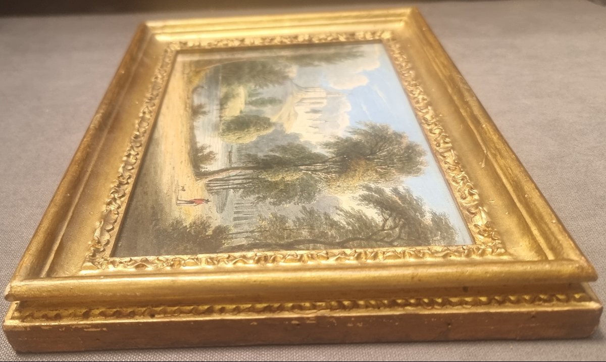 Watercolor Painting - Landscape - Central Italy - 19th Century-photo-3