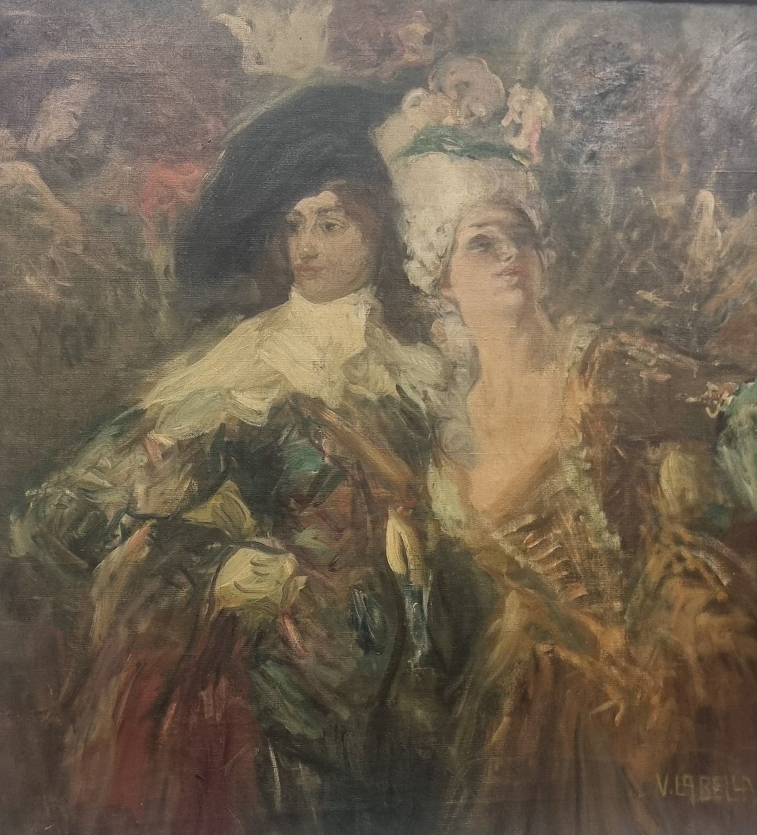 Oil On Canvas - Figures In Costume - Vincenzo La Bella (naples 1872 – Naples 1954) -photo-2