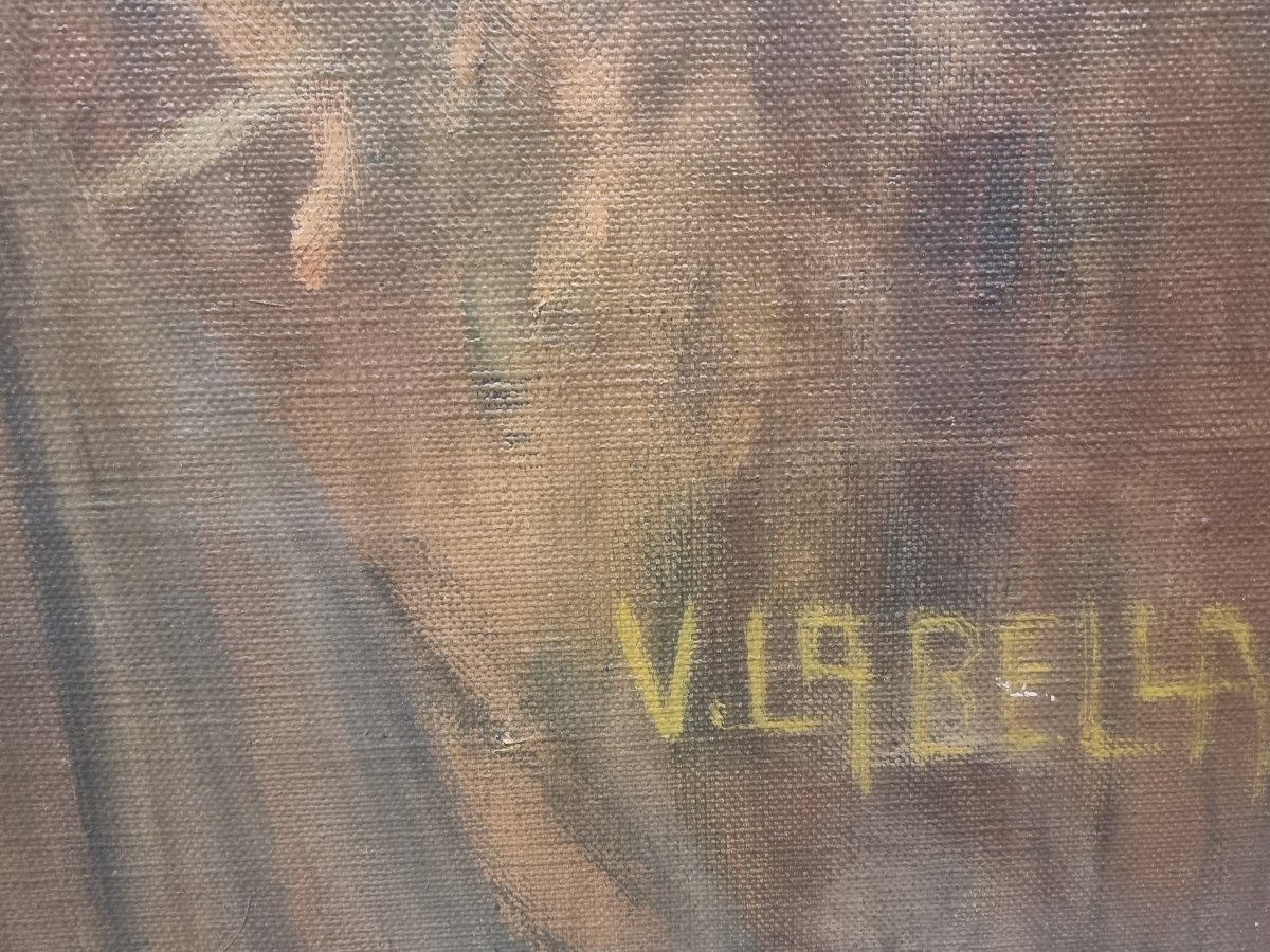 Oil On Canvas - Figures In Costume - Vincenzo La Bella (naples 1872 – Naples 1954) -photo-1