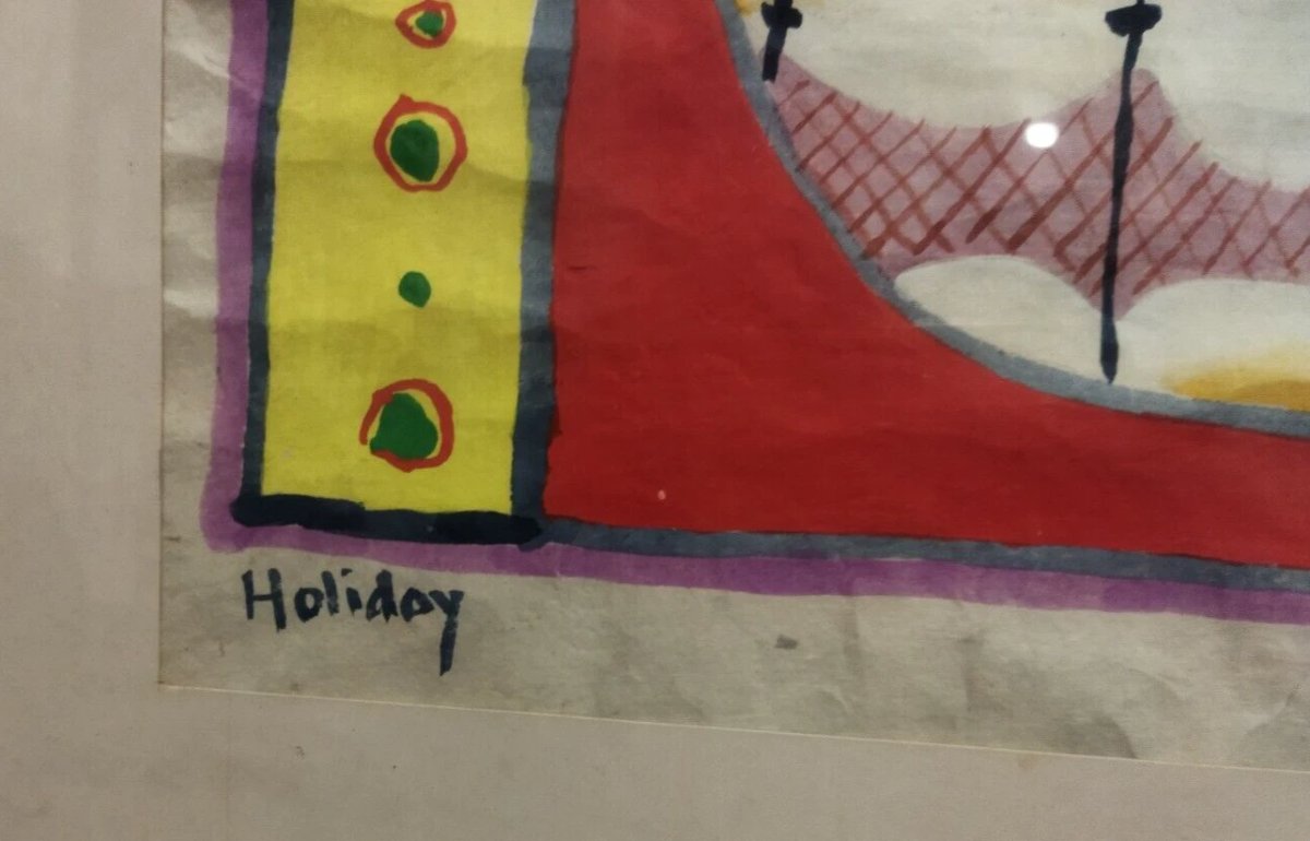 Painting - Mixed Media  - Holyday 1973 - Martin Bradley  (1931–2023)-photo-3