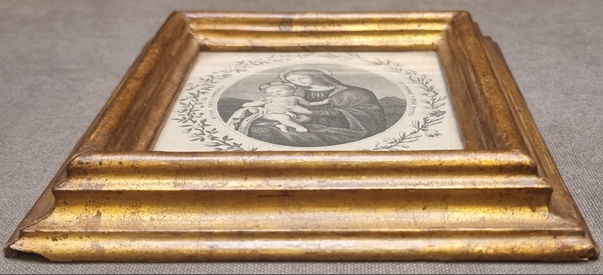 Small Gold-plated Frame From The 17th Century-photo-3
