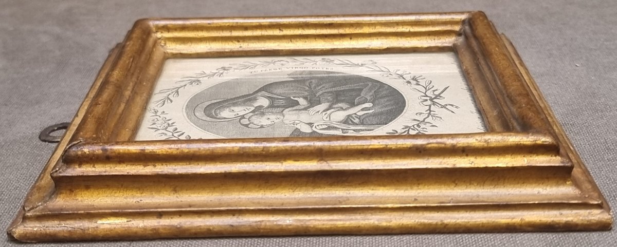 Small Gold-plated Frame From The 17th Century-photo-4