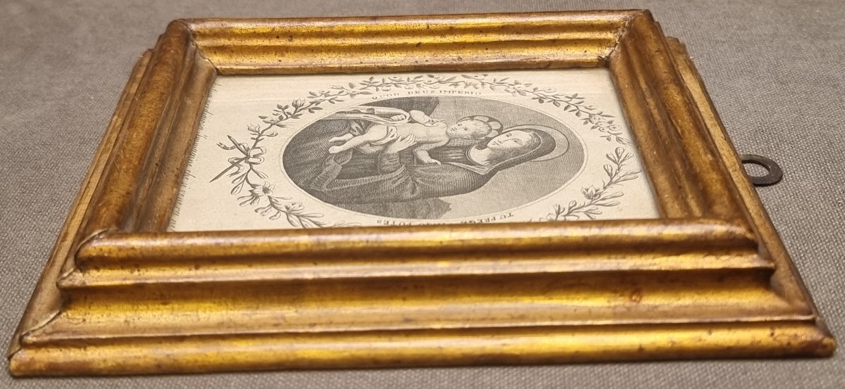 Small Gold-plated Frame From The 17th Century-photo-2