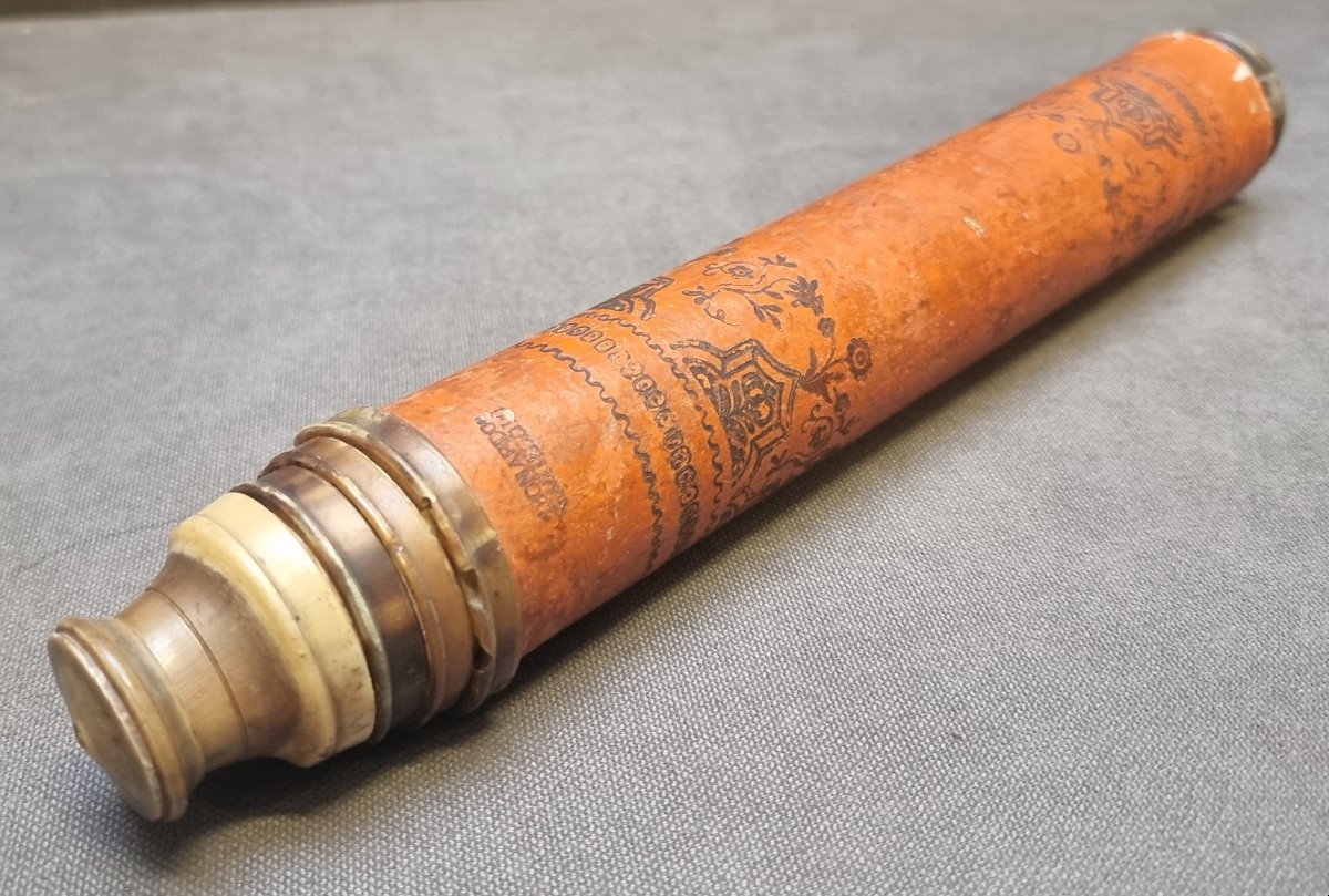 Cardboard And Horn Telescope - Leonardo Semitecolo - Venice - 19th Century-photo-1