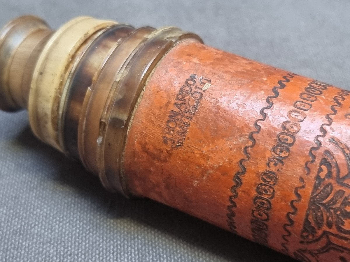 Cardboard And Horn Telescope - Leonardo Semitecolo - Venice - 19th Century-photo-2