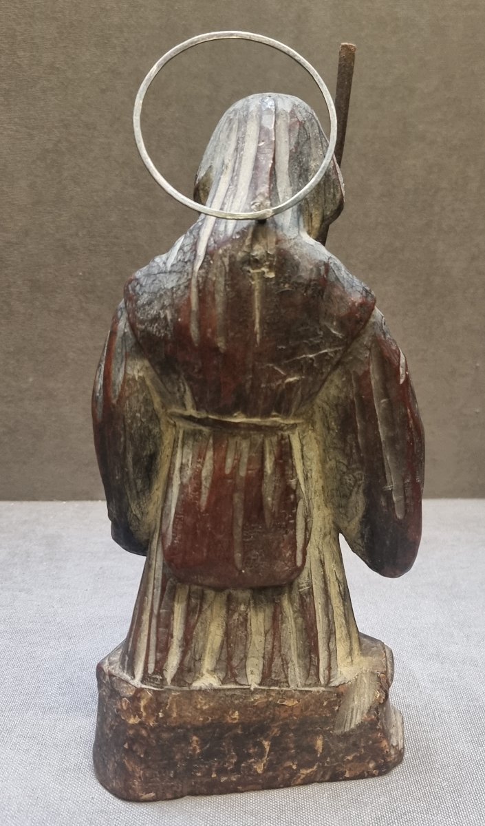 Sculpture en bois sculpté et peint – San Francesco di Paola – Italie du Sud-photo-3