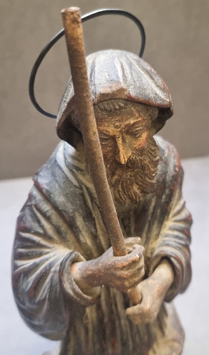 Sculpture en bois sculpté et peint – San Francesco di Paola – Italie du Sud-photo-2