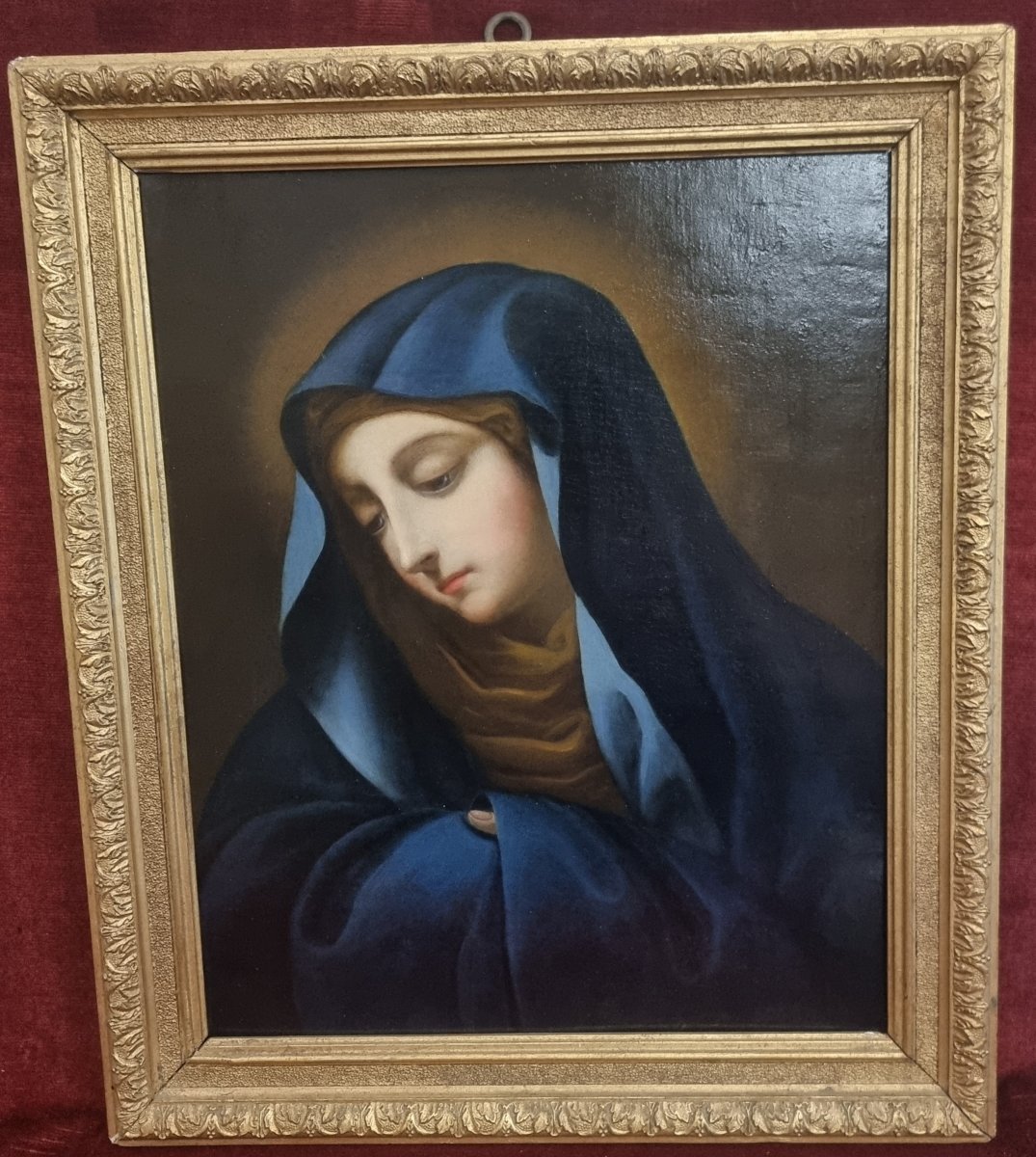 Huile sur cuivre – Madonna del Dito – École de Carlo Dolci – XVIIIe siècle