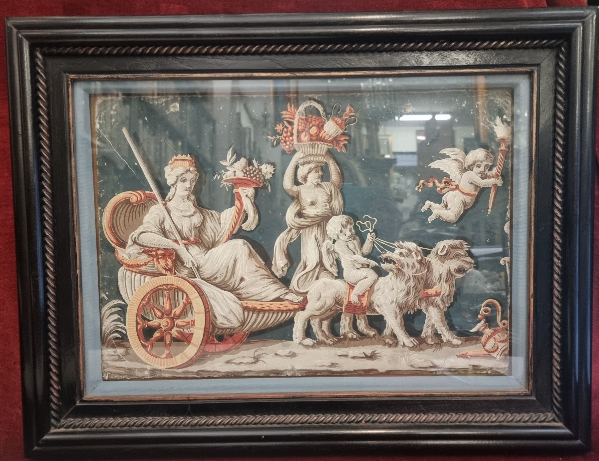 Pair Of Tempera Paintings - Paper Mounted On Cardboard - Neoclassical - Second Half Of The 18th Century-photo-4