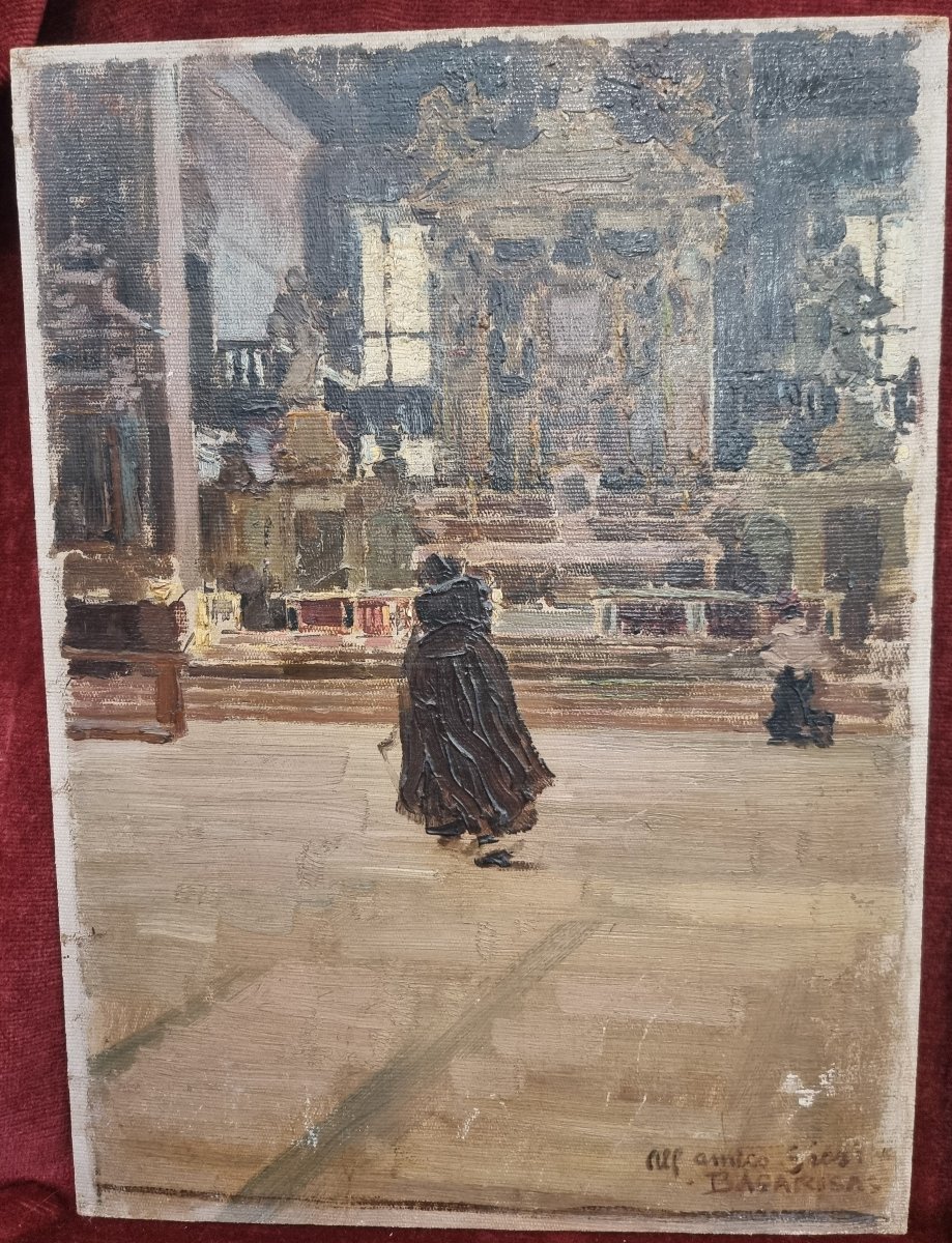  3 peintures à l'huile de Gustavo Bacarisas (1873–1971)-photo-2