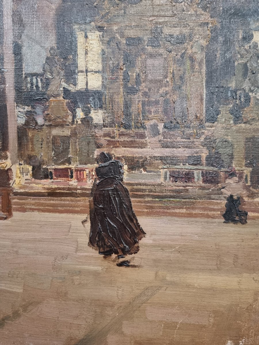  3 peintures à l'huile de Gustavo Bacarisas (1873–1971)-photo-4