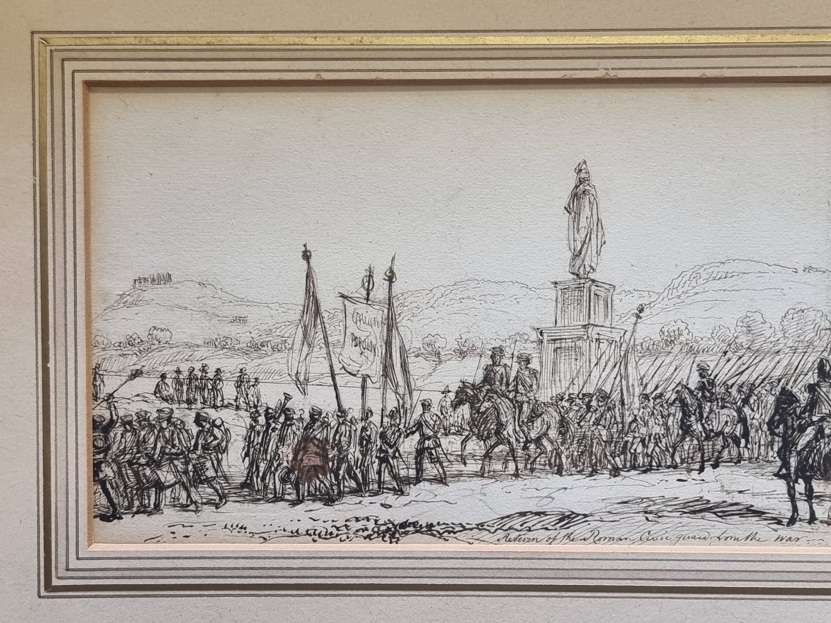 Ink Drawing - Arthur John Strutt (1819-1888) - Rome, Milvio Bridge, 1848-photo-3