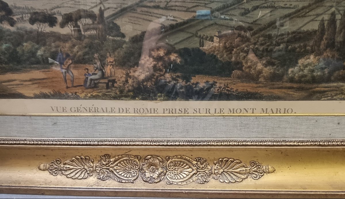 Gravure coloriée à la main Vue de Rome depuis le Monte Mario Jakob Philipp Hackert (1737–1807)-photo-2