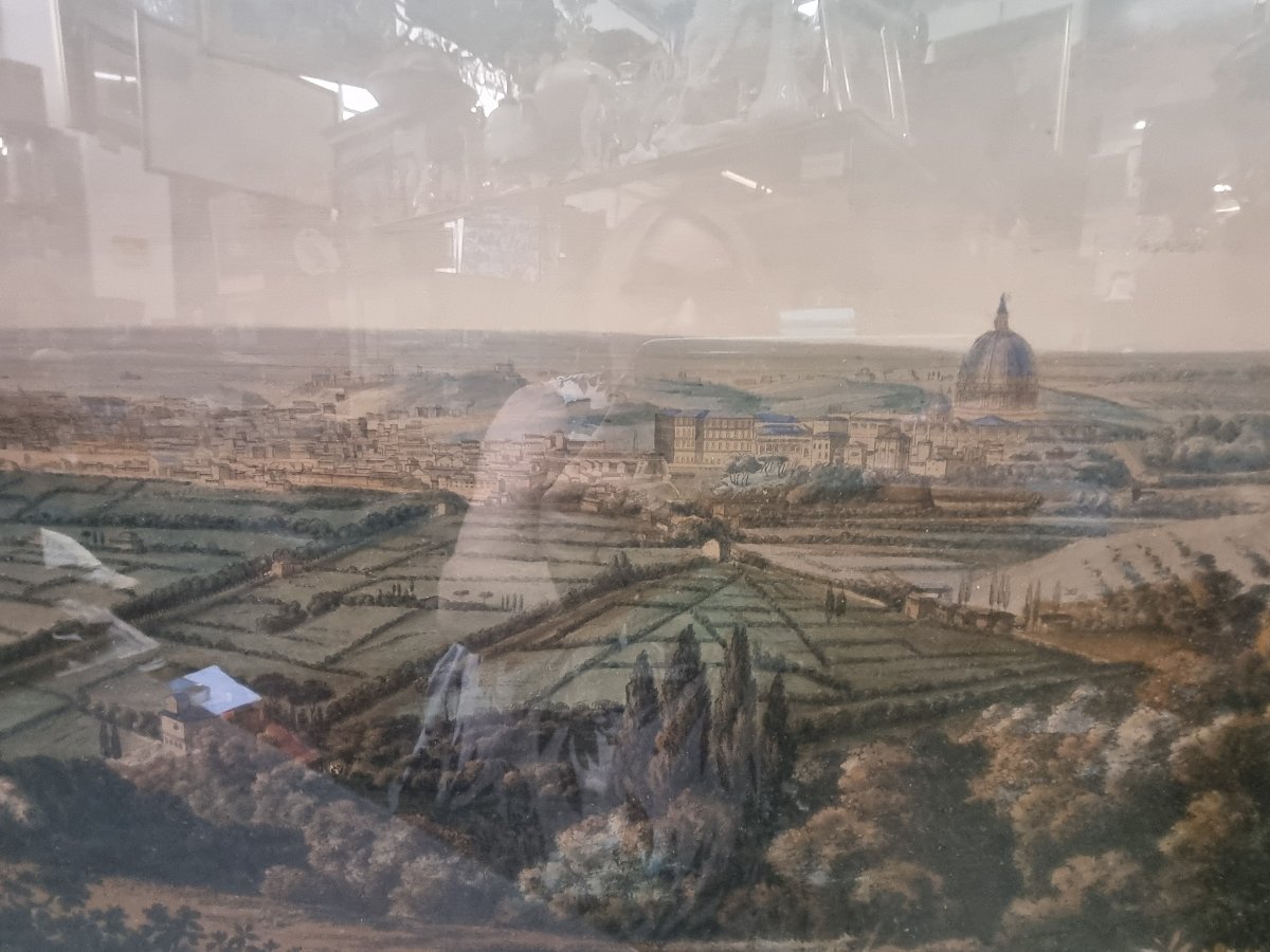 Gravure coloriée à la main Vue de Rome depuis le Monte Mario Jakob Philipp Hackert (1737–1807)-photo-4