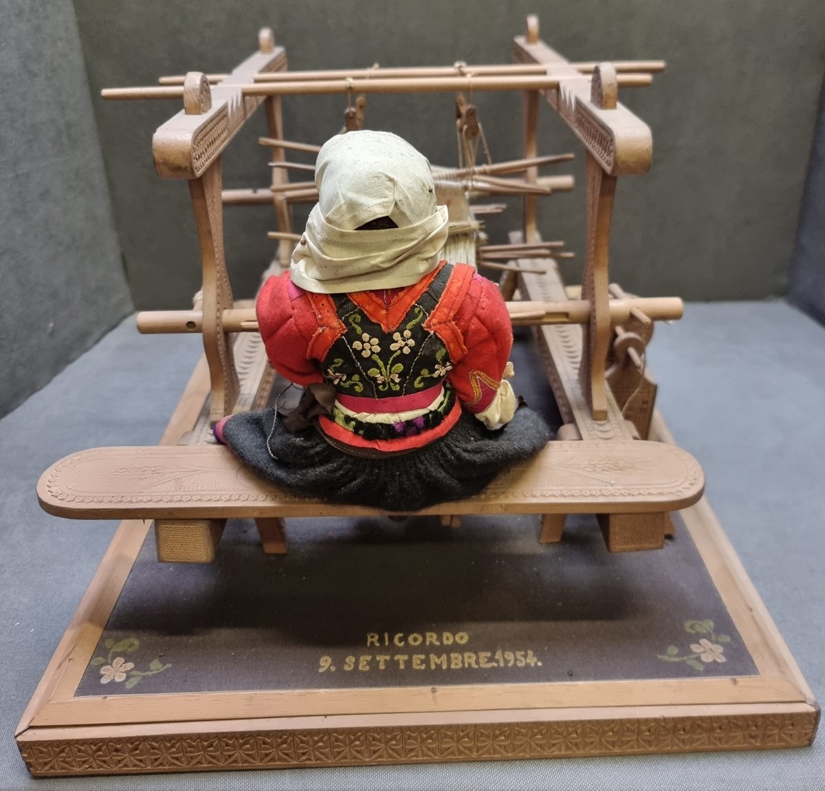 Maquette de métier à tisser sarde avec tisserand – 9 septembre 1954-photo-2