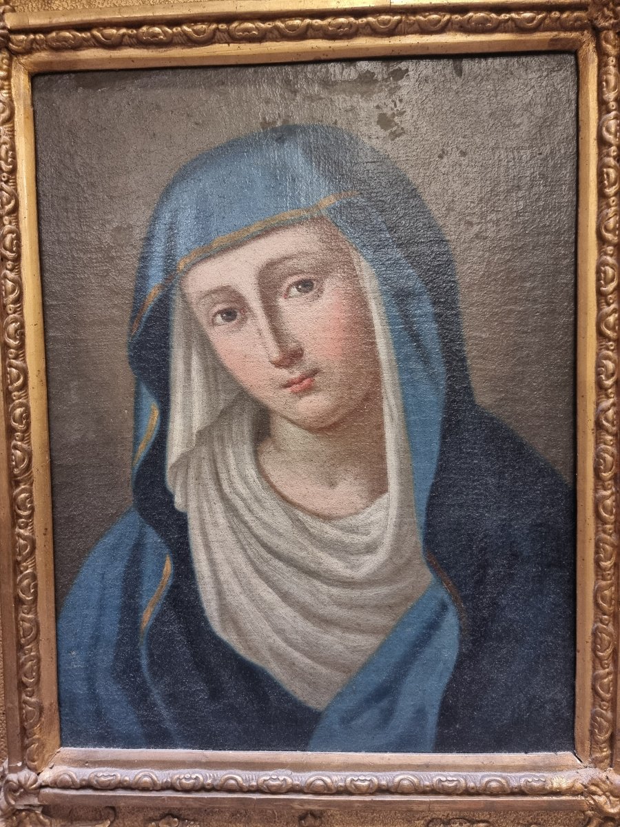 Huile sur panneau représentant la Vierge – Italie Centrale, milieu du XIXe siècle-photo-2