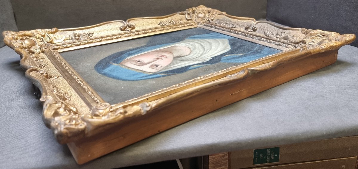 Huile sur panneau représentant la Vierge – Italie Centrale, milieu du XIXe siècle-photo-1