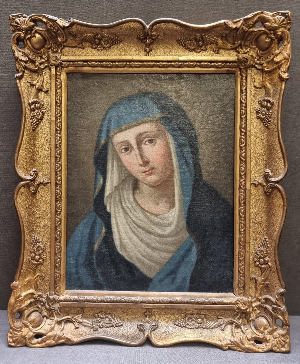 Huile sur panneau représentant la Vierge – Italie Centrale, milieu du XIXe siècle