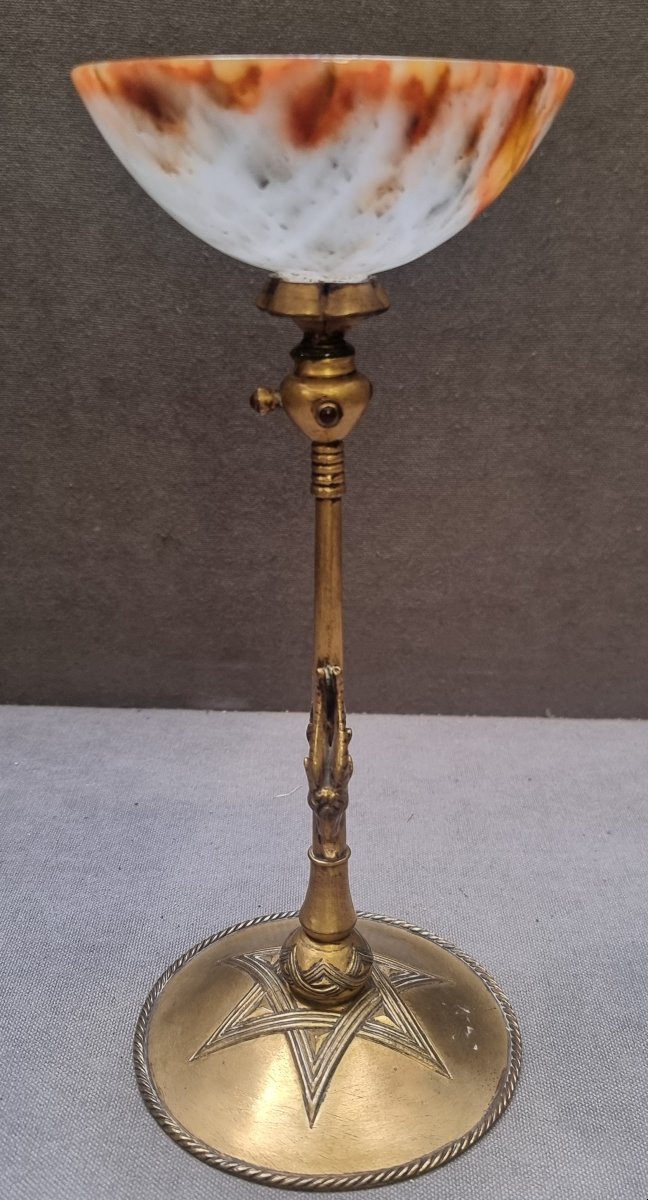 Esoteric Cup In Gilded Copper And Agate - Late 19th Century-photo-4