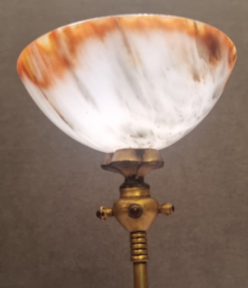 Esoteric Cup In Gilded Copper And Agate - Late 19th Century-photo-5