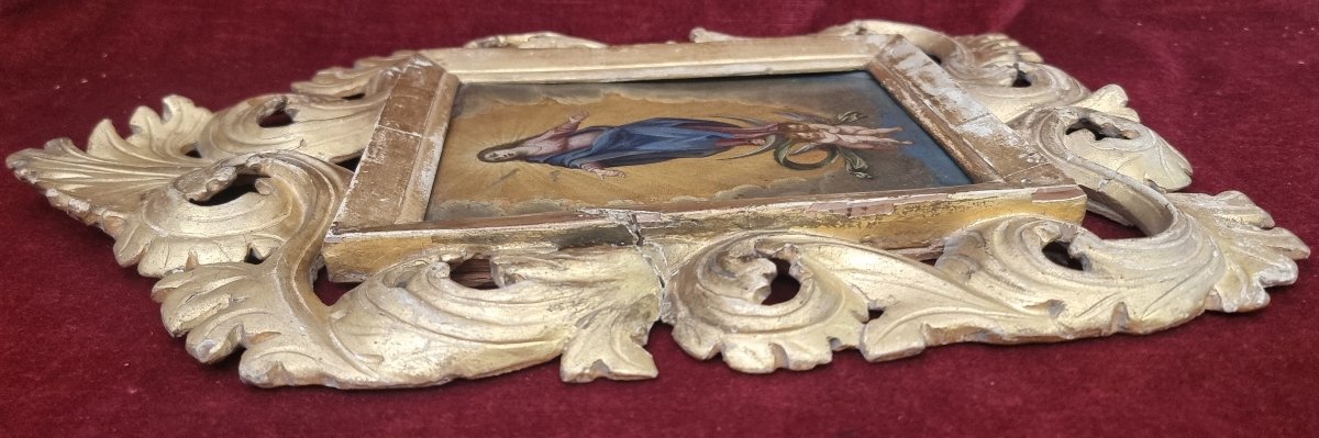 Oil On Copper Depicting The Madonna - Italy, 18th Century-photo-3