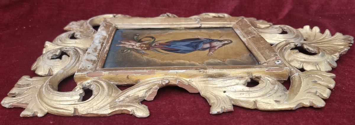 Oil On Copper Depicting The Madonna - Italy, 18th Century-photo-4