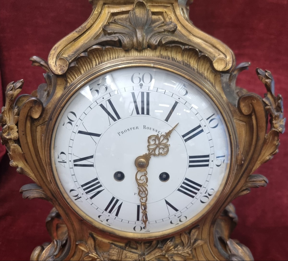 Gilded Bronze Table Clock - France, Mid-19th Century, Napoleon III - Prosper Roussel-photo-2