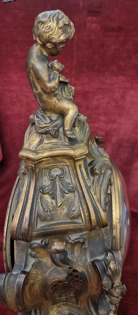 Gilded Bronze Table Clock - France, Mid-19th Century, Napoleon III - Prosper Roussel-photo-3
